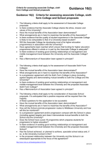 Guidance 16(i) Criteria for assessing associate College, sixth form
