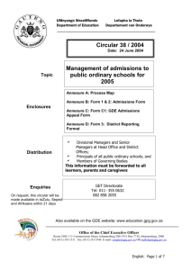 Circ.38.2004.ADMISSION OF LEARNERS TO PUBLIC ORDINARY