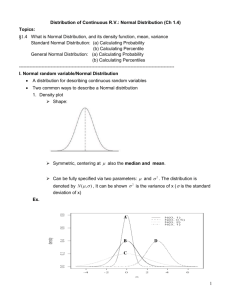 Chapter 1.4: Distribution of Continuous R.V.: Normal Distribution