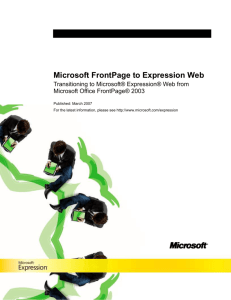 Microsoft FrontPage to Expression Web