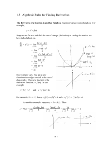 Algebraic Rules for Finding Derivatives