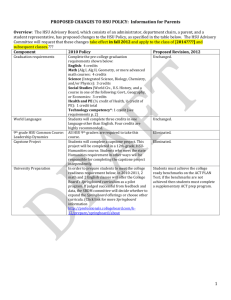 Parent Info Sheet for HSU policy