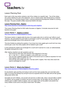 Lesson Planning Pack - Algebra