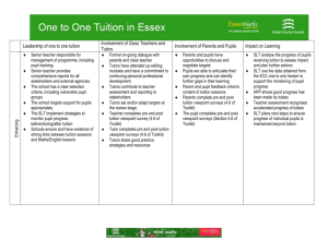 One to one tuition Self Assessment tool