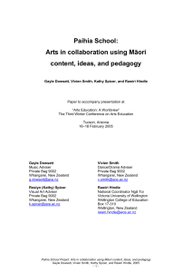 Paihia School: Arts in collaboration using Māori - Arts Online