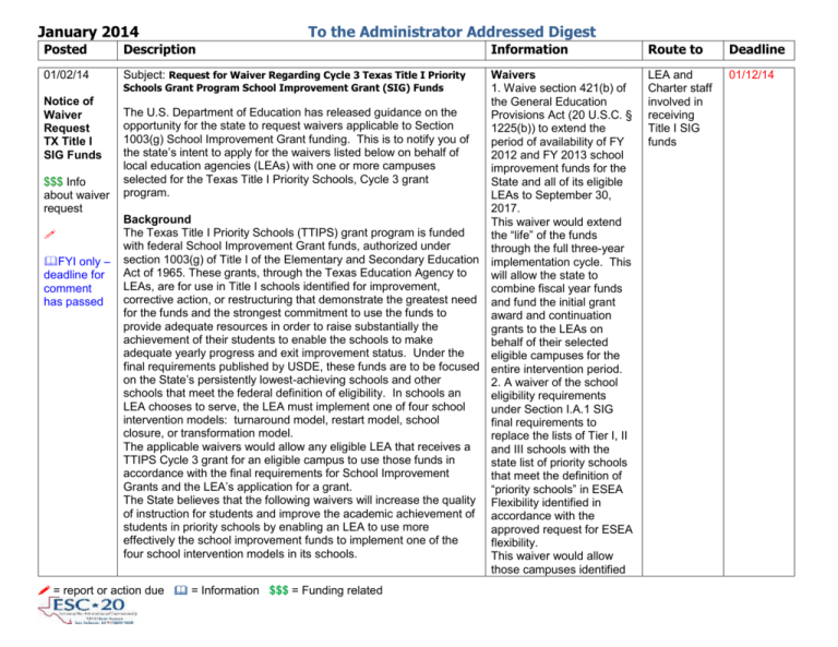 PEG (Public Education Grant) List for 201415