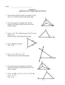 Applications of the Triangle Angle