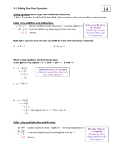 3-1/3-2 Solving 1 Step Equations (Add/Sub/Mul/Div)