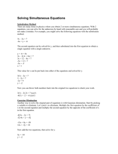 Solving Simultaneous Equations