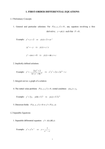 CHAPTER 1 FIRST-ORDER DIFFERENTIAL EQUATIONS