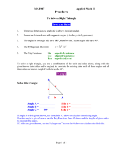 Tips on Solving a Right Triangle in Word