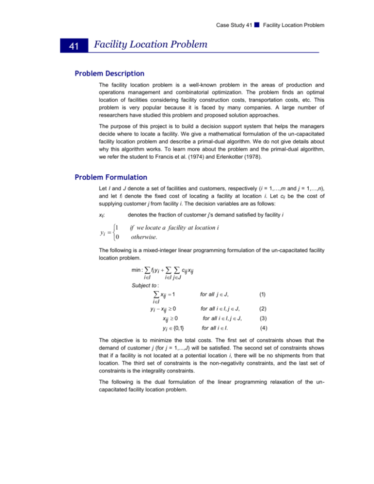 Facility Location Problem