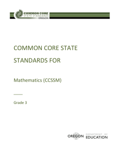 Common Core State Standards for Mathematics (CCSSM) ____