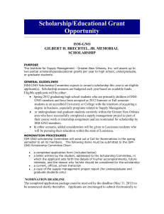 Scholarship Opportunity - The Institute for Supply Management of