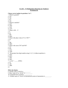 Class VI Mathematics Worksheet 14-07-13