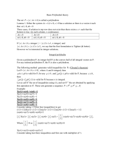 Basic Polyhedral theory