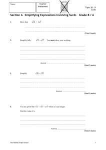 Topic 2c (foundation) – Homework on Pictograms