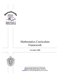 Mathematics - Massachusetts Department of Education