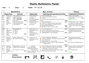 WB Jan 14th Weekly Maths planner