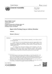 Report of the Working Group on Arbitrary Detention