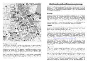 The Alternative Guide to Mathematics at Cambridge