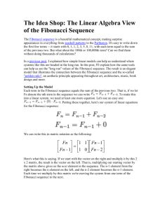 The Idea Shop: The Linear Algebra View of the Fibonacci Sequence