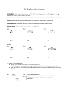 Chapter 12: Simplifying Rational Expressions