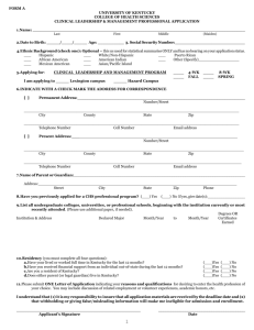 Form A- Application - University of Kentucky