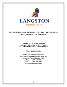 Rehab Counseling Application Packet