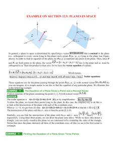 Examples of planes in space