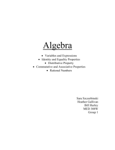 Algebra - Index of