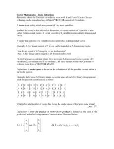 Preliminary Vector Mathematics