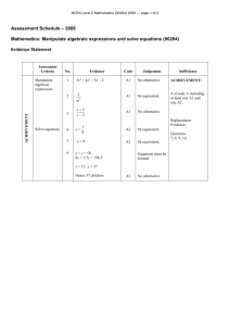 Level 2 Mathematics (90284) Assessment Schedule 2008