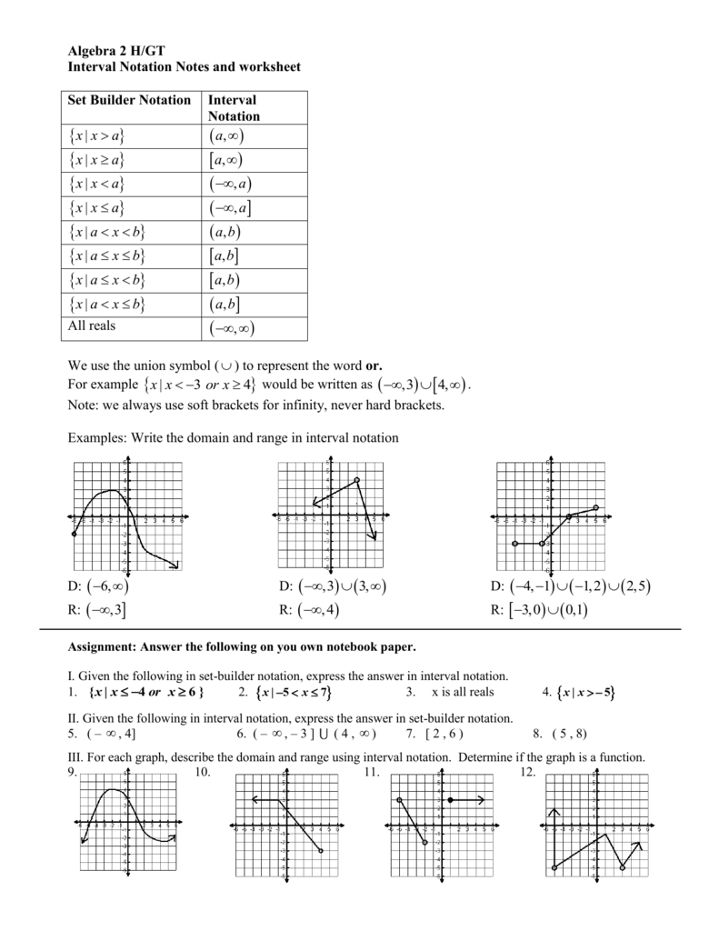 Interval Notation - Fort Bend ISD / Homepage