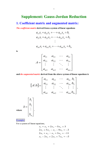 Supplement: Gauss-Jordan Reduction