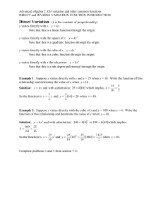 Direct and Inverse Variation Functions