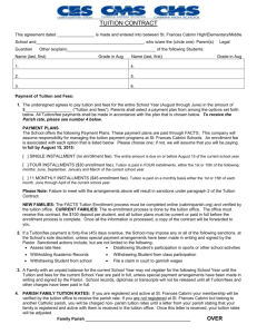 TUITION CONTRACT - St. Frances Cabrini Parish