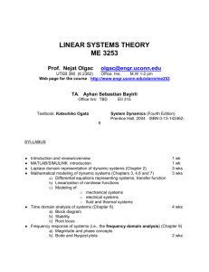 LINEAR SYSTEMS THEORY