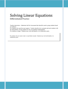 Solving Linear Equations