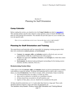 Section 3: Planning for Staff Orientation