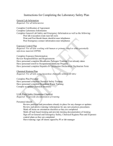 Laboratory Safety Plan