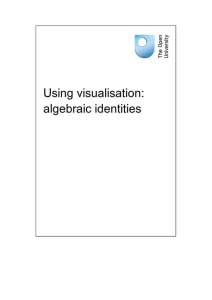 Using visualisation: algebraic identities