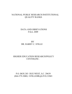 national research institutions ranks observations