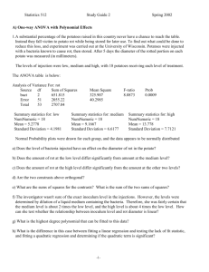 A) One-way ANOVA with Polynomial Effects