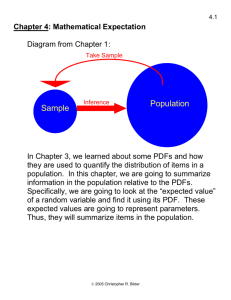 Chapter 4: Mathematical Expectation