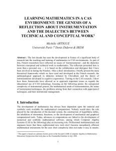 LEARNING MATHEMATICS IN A CAS ENVIRONMENT : THE