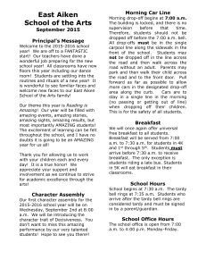 September newsletter - East Aiken School of the Arts