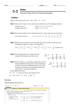 5 5 Theorems About Roots Of Polynomial Equations