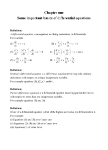 Some important basics of differential equations