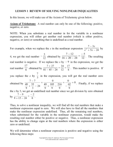 lesson 1 review of solving nonlinear inequalities